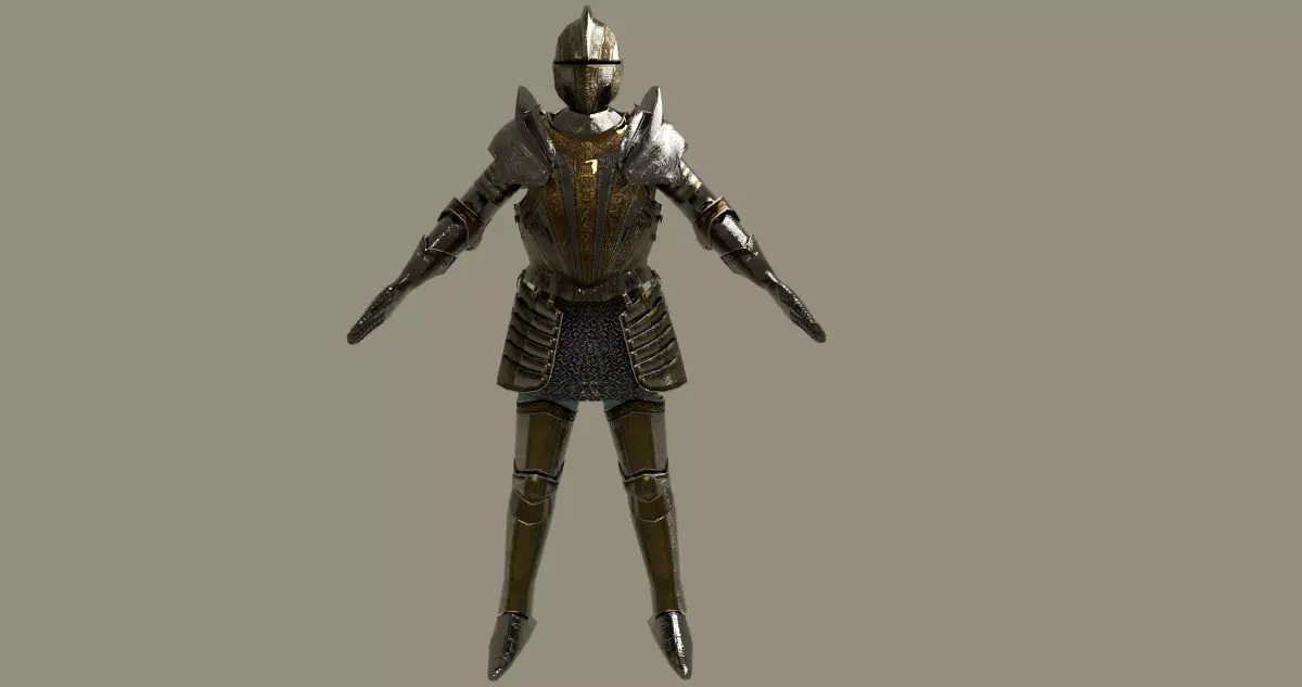 Renaissance Knight Low-poly 3D model