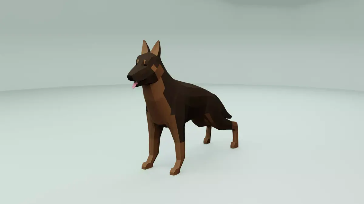 Low Poly German Shepherd Dog Low-poly 3D model