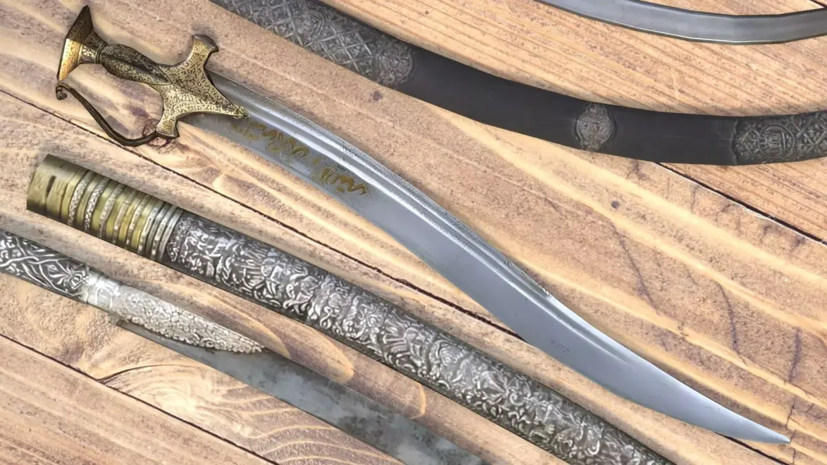3 low poly swords from eastern culture Low-poly 3D model