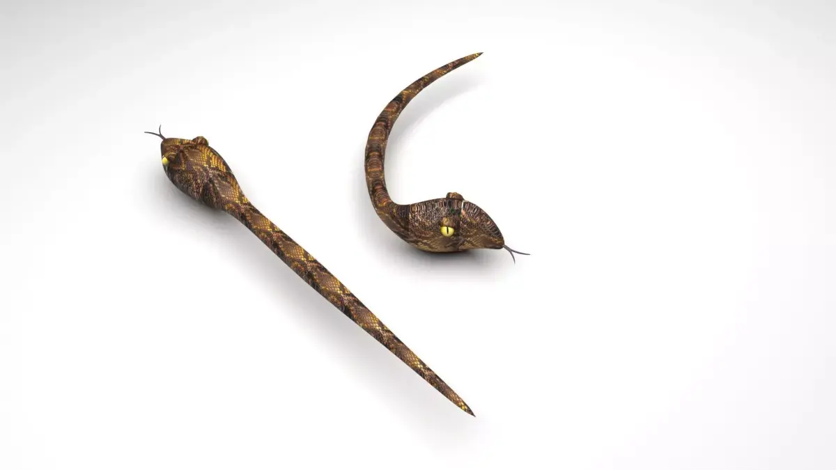 Snake With Straight Snake 3D model
