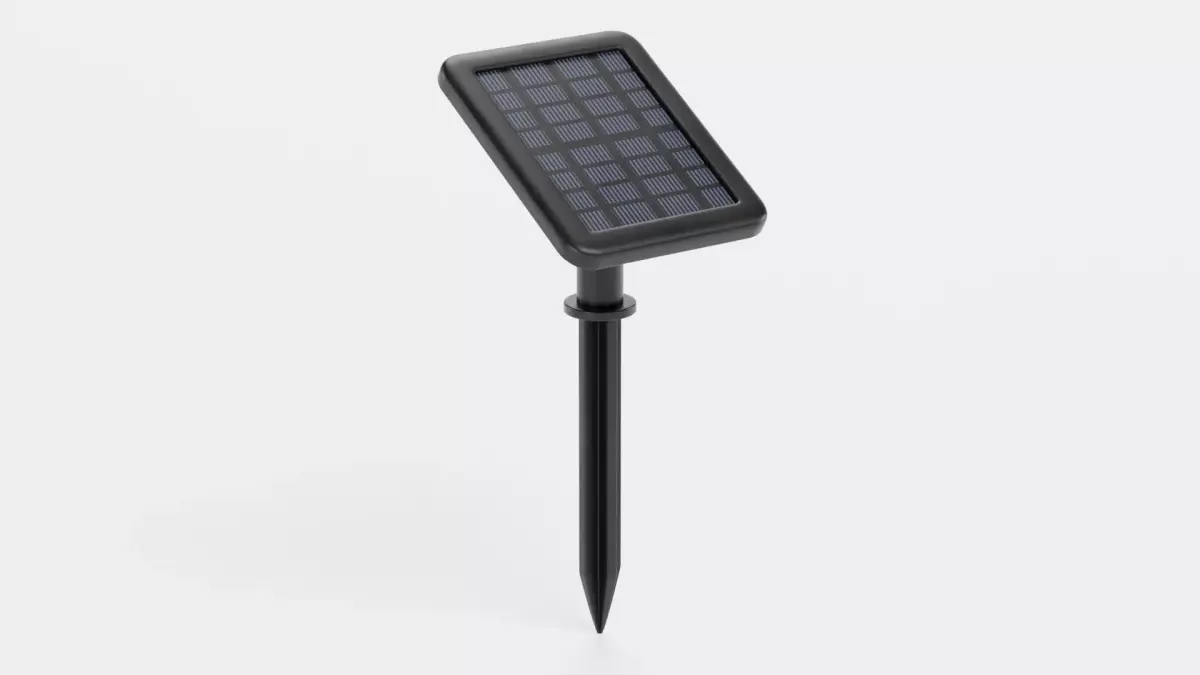 Mini Solar Panel with Ground Spike Low-poly 3D model