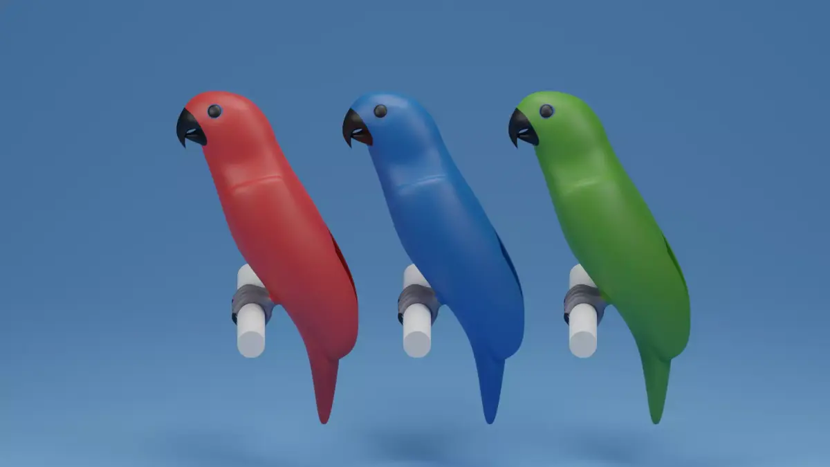 Cartoon Cute Bird Parrot 3D model