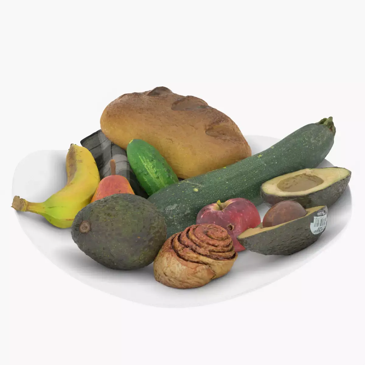 Varied Food Collection Free low-poly 3D model