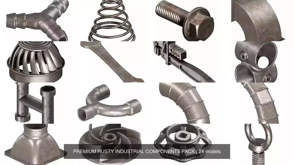PREMIUM RUSTY INDUSTRIAL COMPONENTS PACK