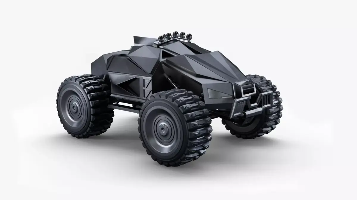 Sci-fi Car PBR Low-poly 3D model