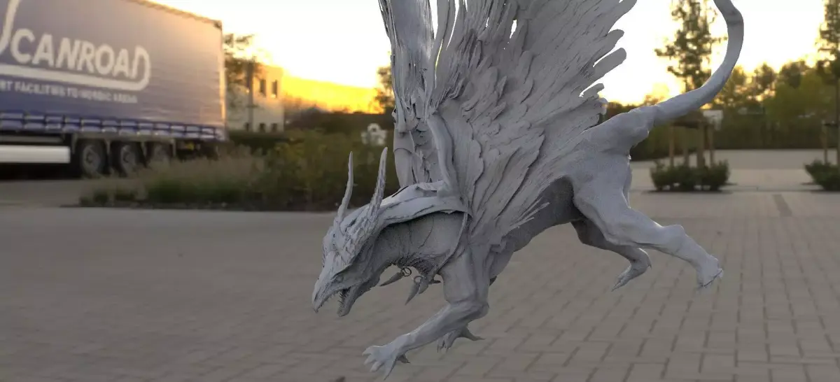 Griffin dragon flying 3D model