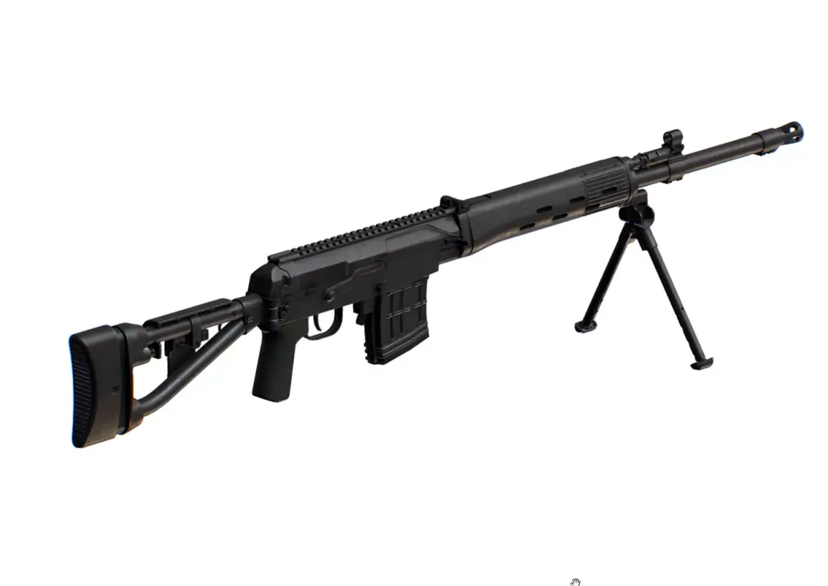Sniper Riffle SVDM SVD Dragun Dragunov Semi-Automatic Rifle Low-poly 3D model