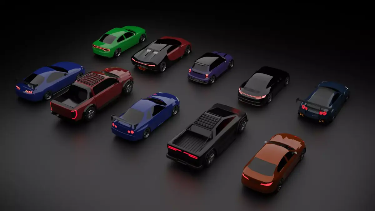 Cars for Arcade and Demolition Racing Games Free low-poly 3D model