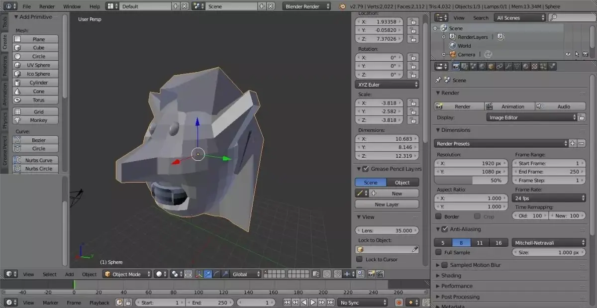SpaceEmperor head Low-poly 3D model