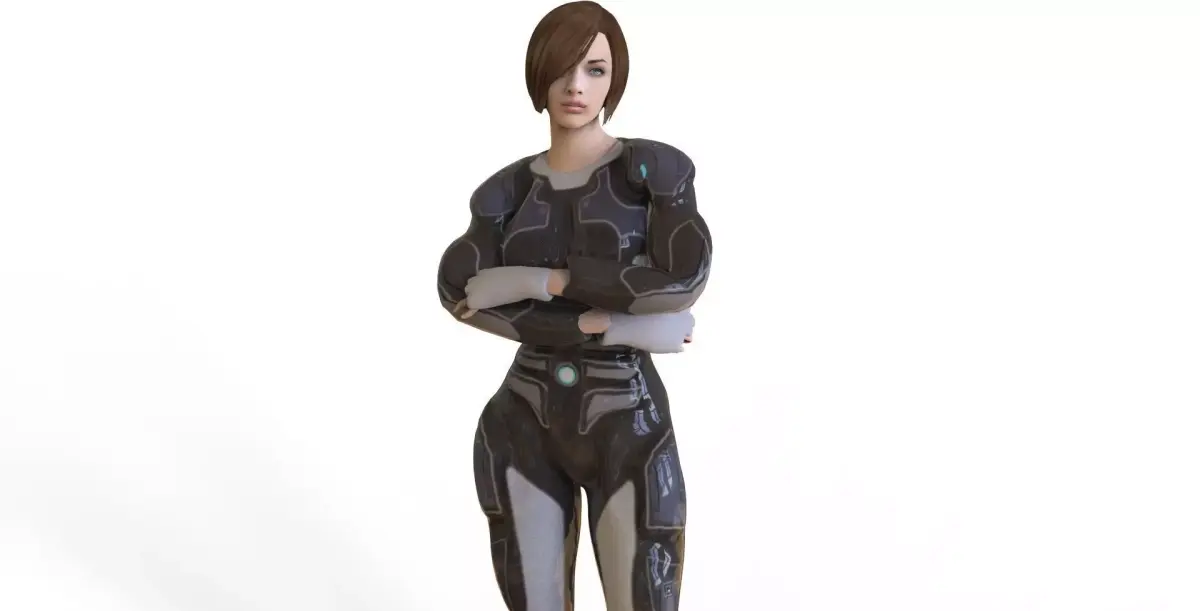 Sci Fi Woman Low-poly 3D model
