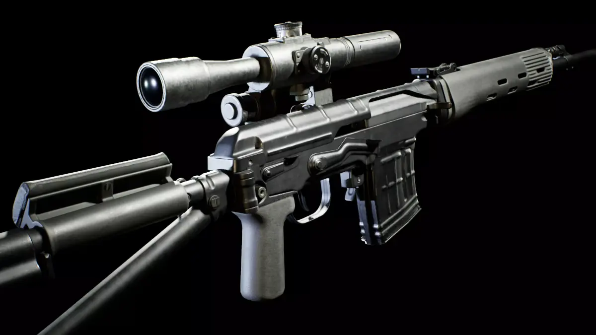 PBR - SVD Dragunov Paratrooper - Game-Ready 3D Asset Low-poly 3D model