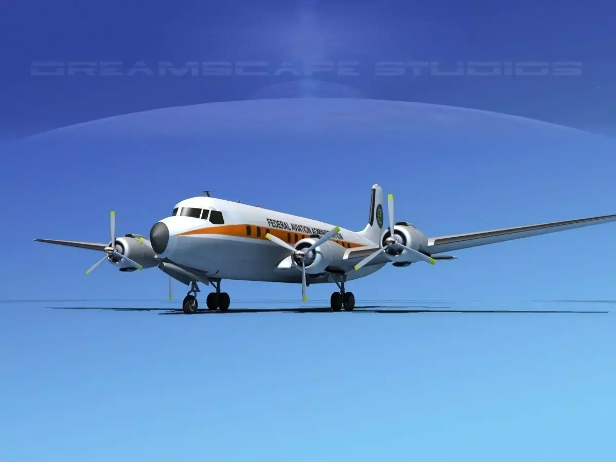 Douglas DC-7B FAA 3D model