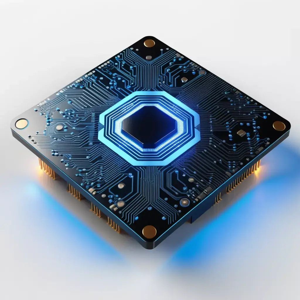 Futuristic Processor Chip Circuit Board 3D model