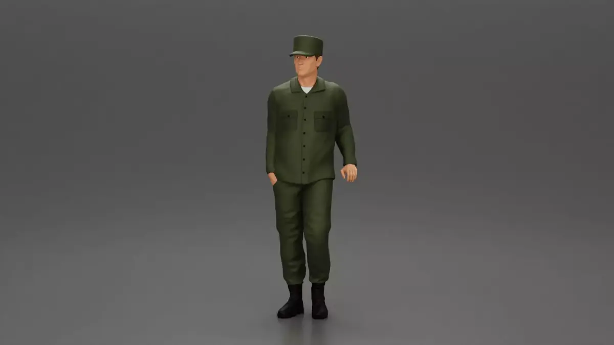 Harry Morgan leaning on the truck talking in the MASH series 3D print model