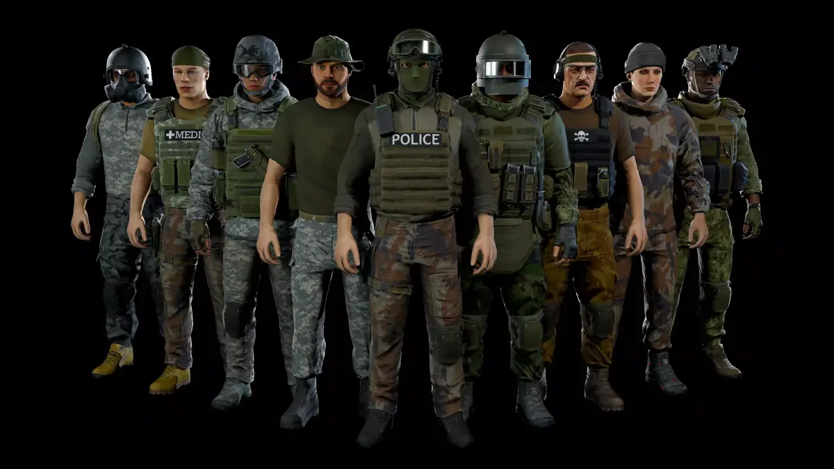 Modular military character 2 Low-poly 3D model