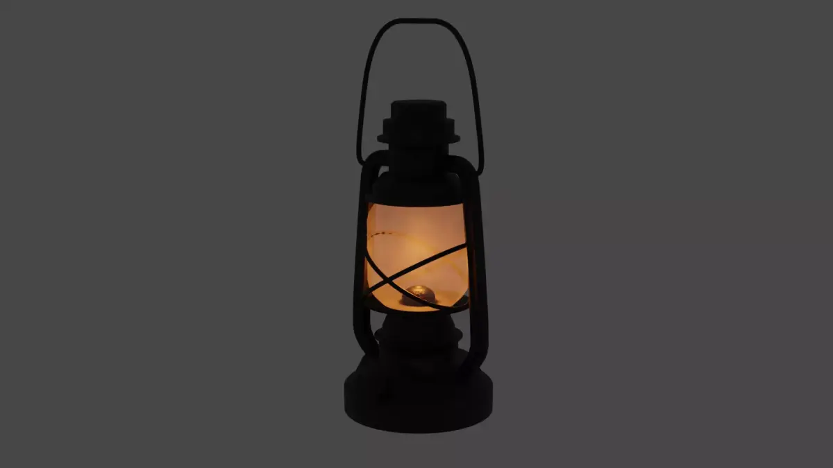 Oil Lamp Black 3D model