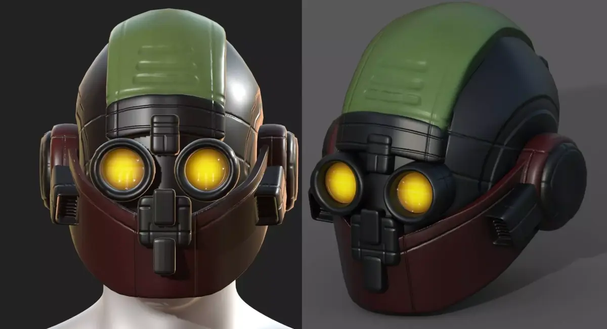 Helmet scifi military combat 3d model low poly  Low-poly 3D model 4