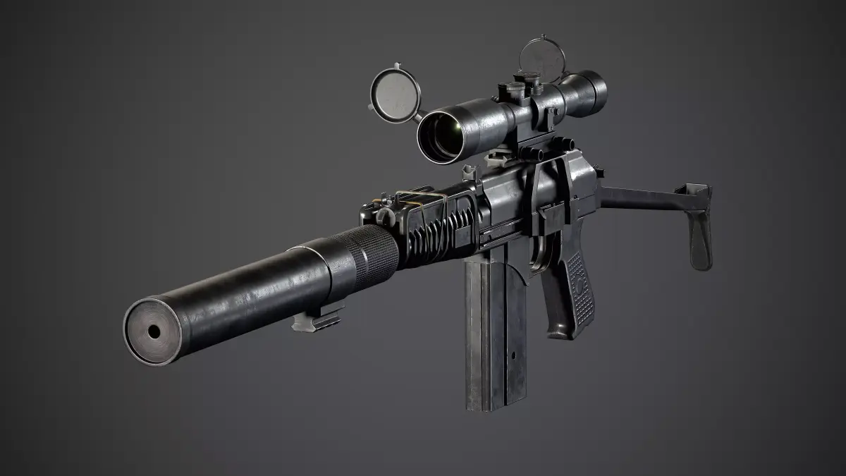 VSK-94 sniper rifle Low-poly 3D model
