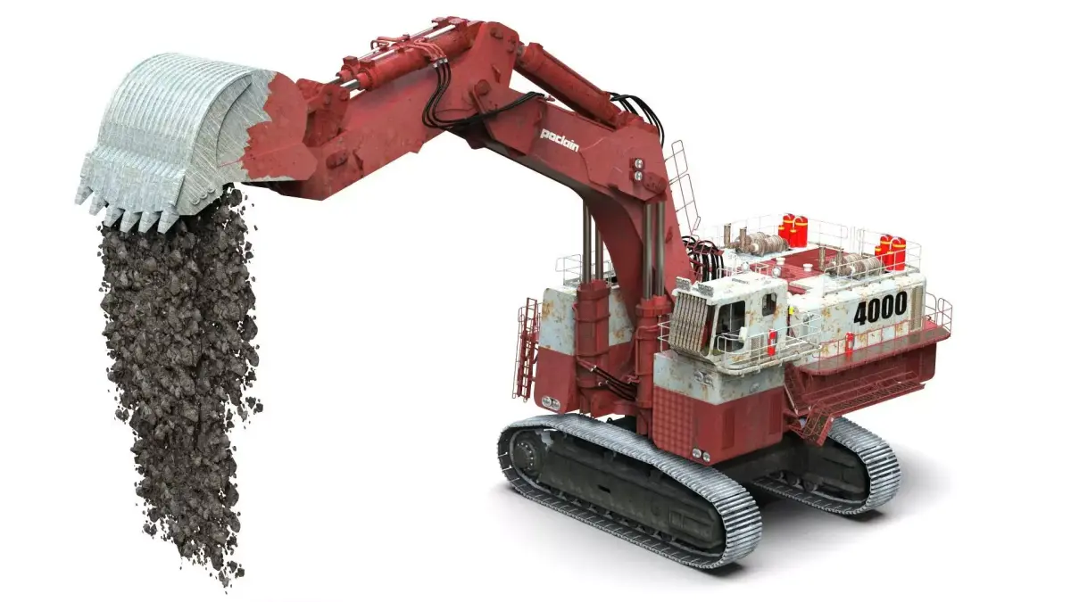 Poclain Hydraulic Shovel On Site 3D model