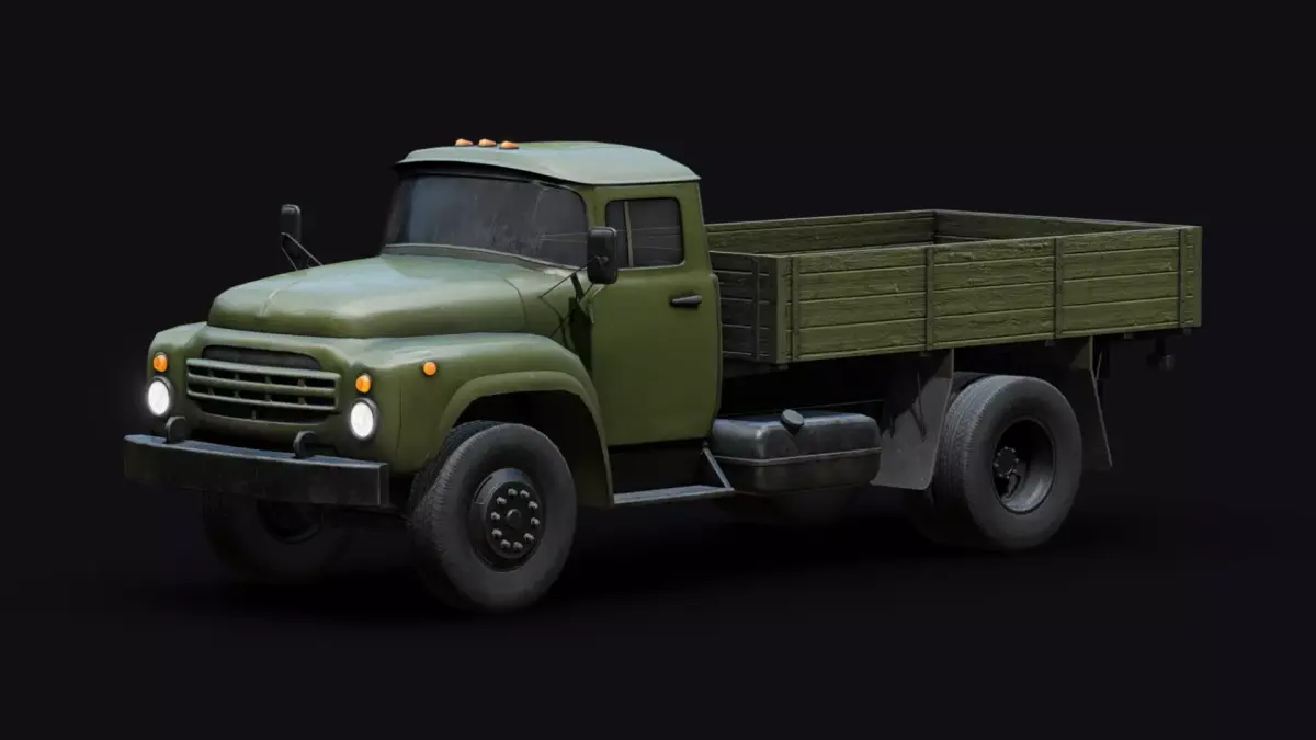 Soviet Military Truck Low-poly 3D model