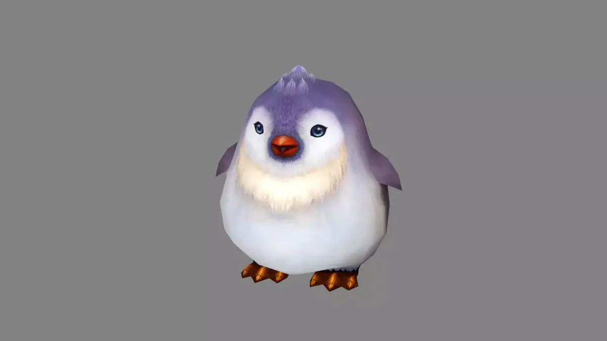 Cartoon baby penguin Low-poly 3D model