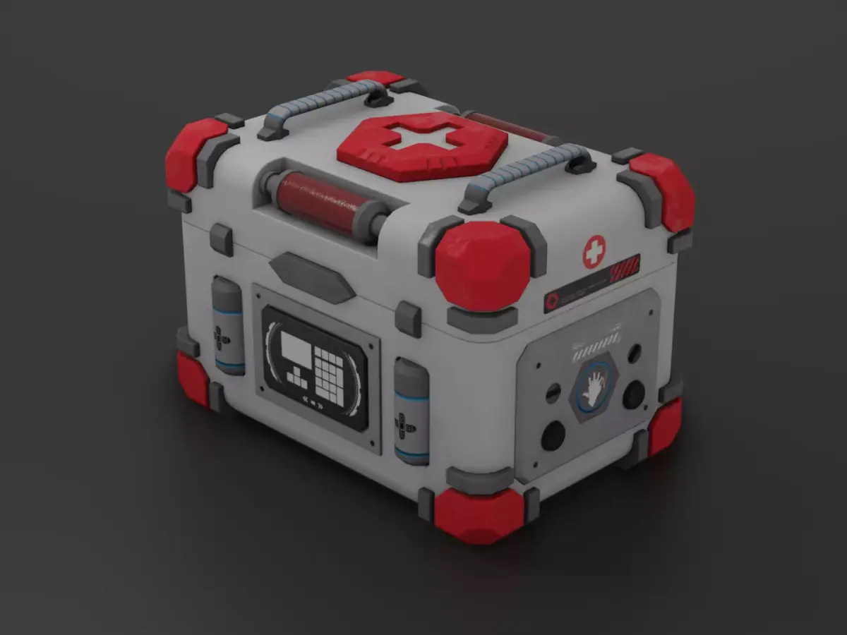 Futuristic Medical Kit Box Free low-poly 3D model