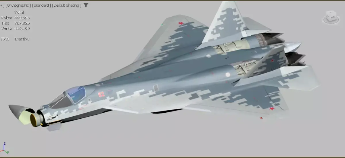 SU-57 Felon M with Stealth Nozzles Low-poly 3D model