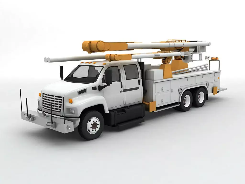 Service Utility Truck 3 Axle 3D model
