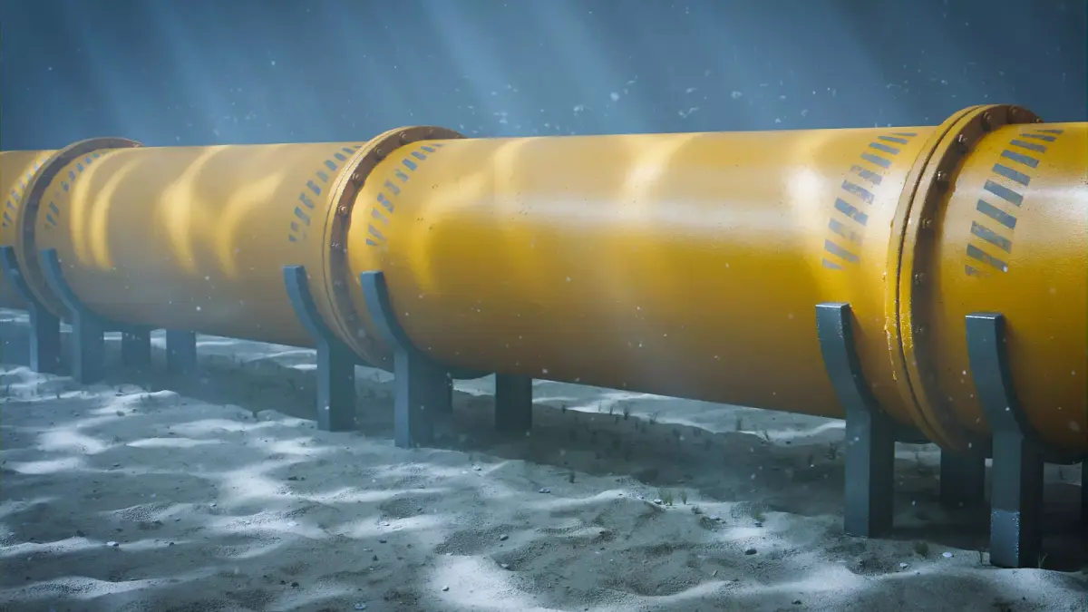 Nord Stream underwater gas pipeline Low-poly 3D model