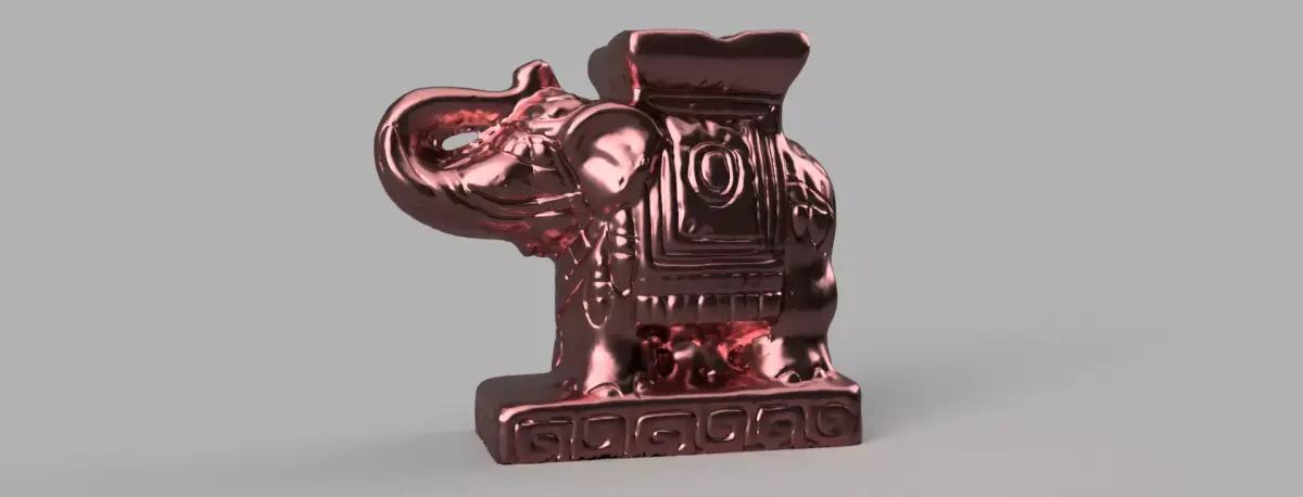 Elephant bronze statue of 3D print model
