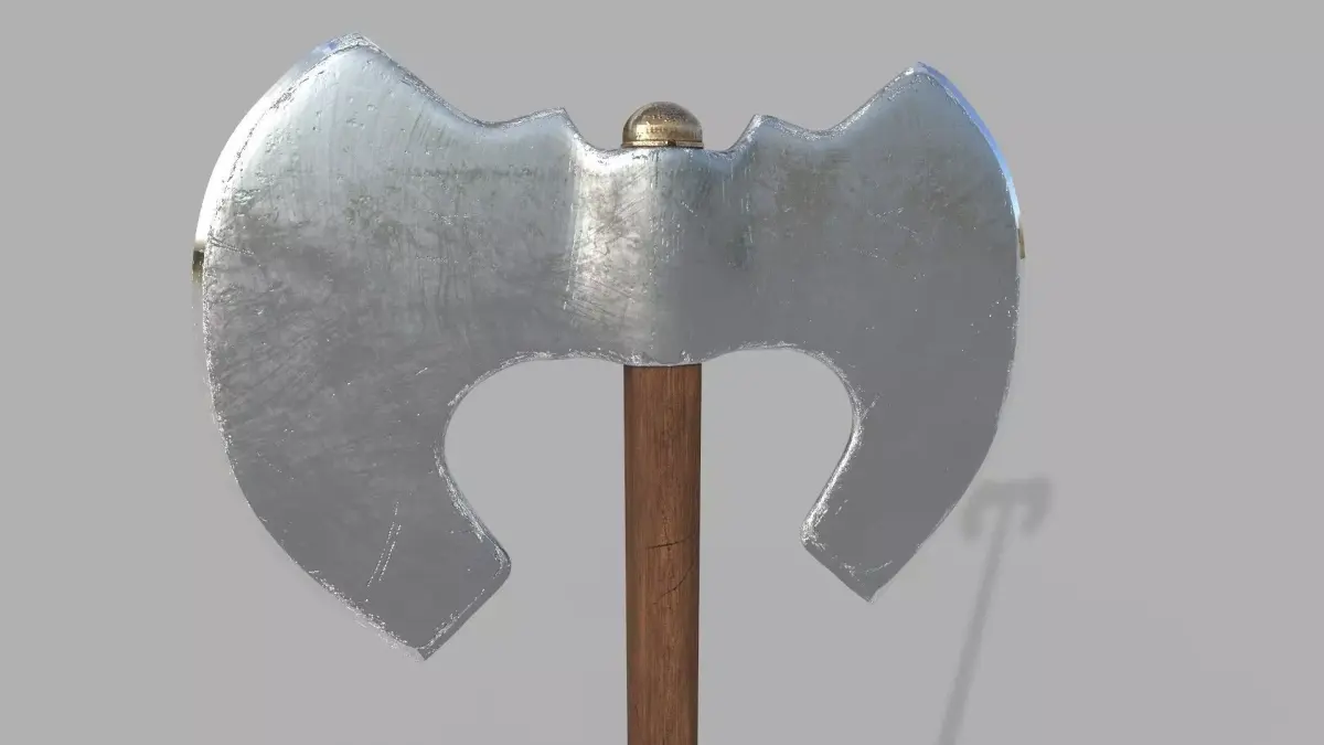 Double Sided Axe Photorealistic Low-poly 3D model
