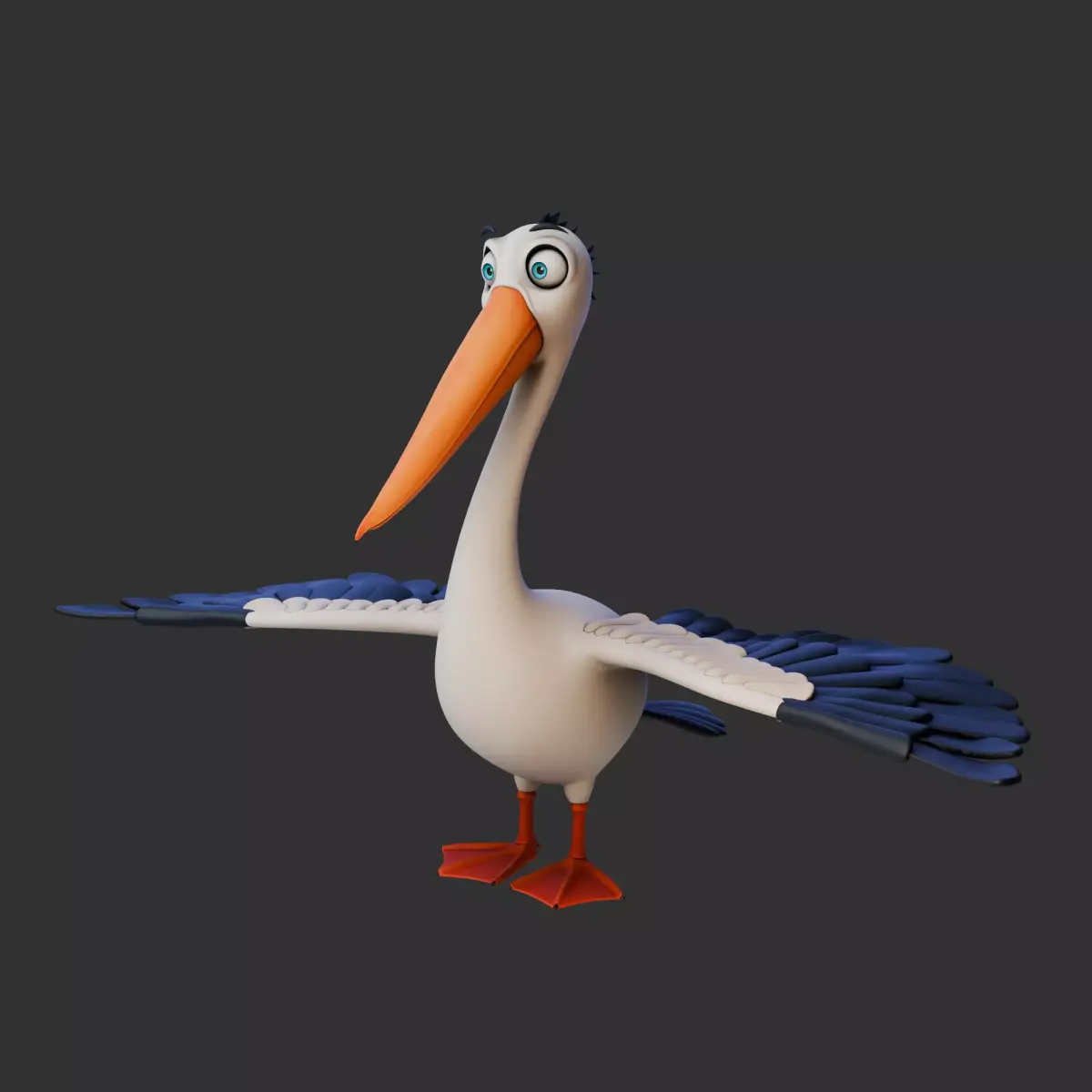 Pelican cartoon 3D model