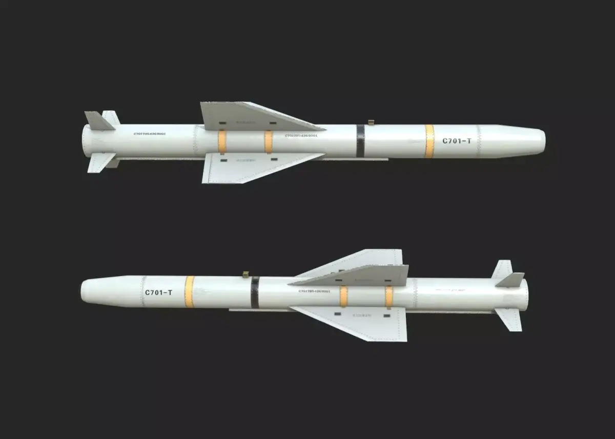 C-701T Air-to-Ground Missile Light Anti-ship Missile Low-poly 3D model