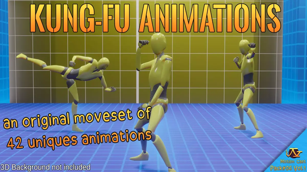 Kung-Fu animations - Motion Cast06 Vol1 3D model