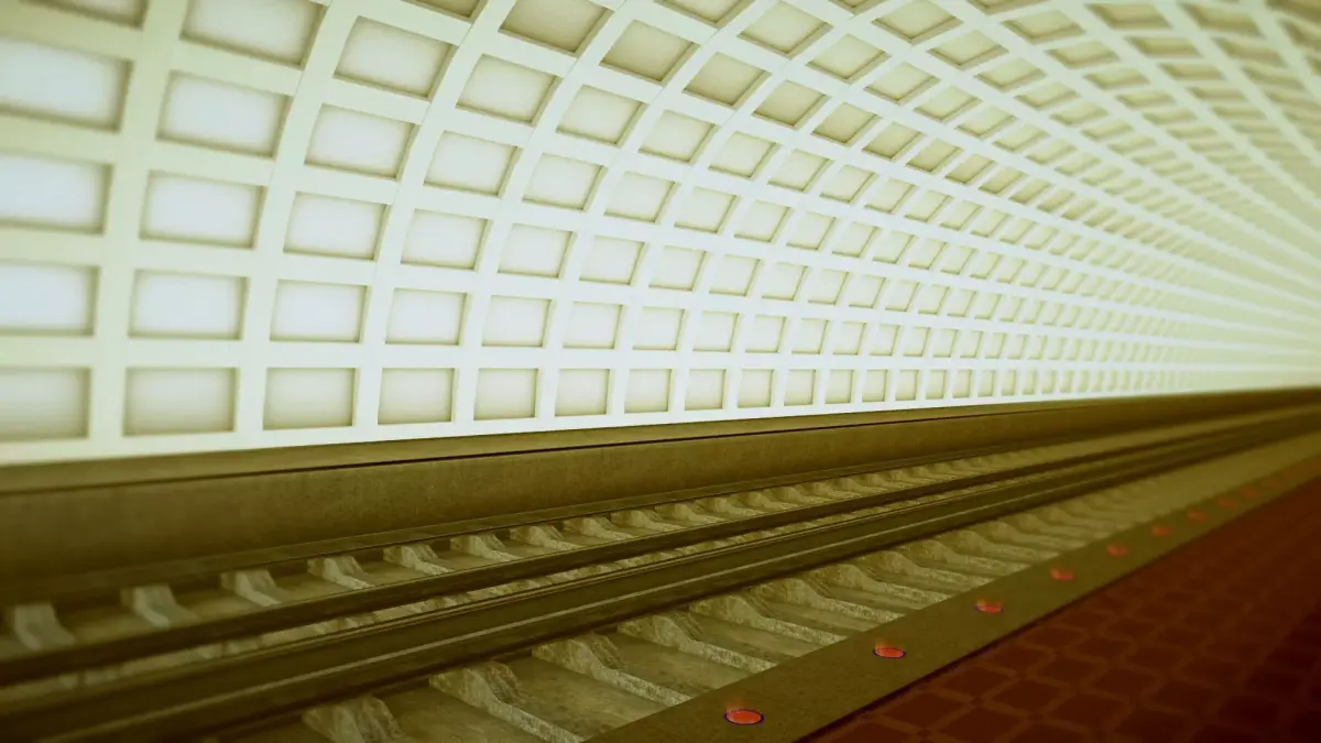 Modern subway station and tunnel design 3D model