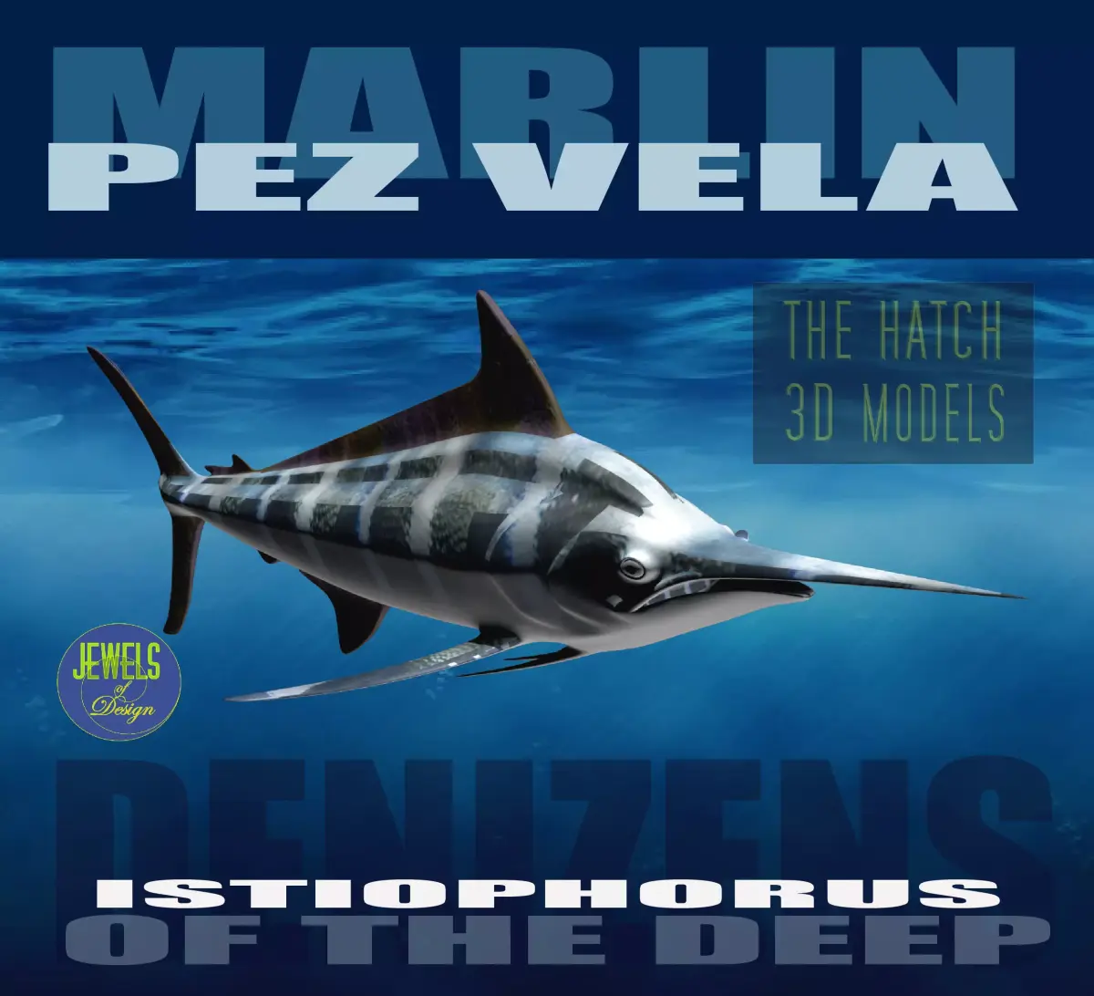 Marlin fish flying 3D model