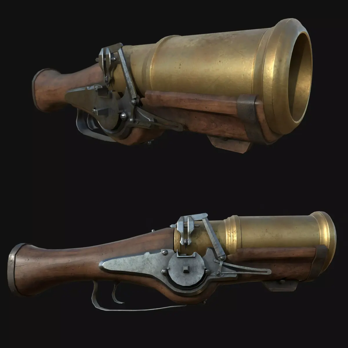 Hand Mortar Bombard  Low-poly 3D model