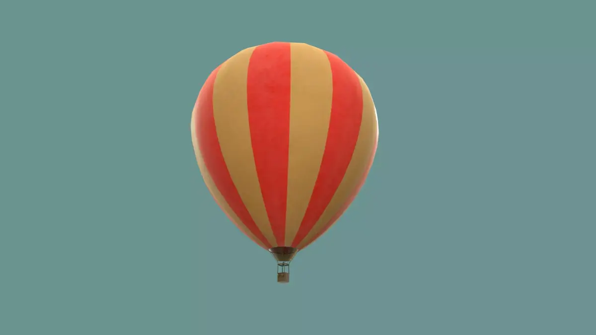 hot air balloon Low-poly 3D model 7