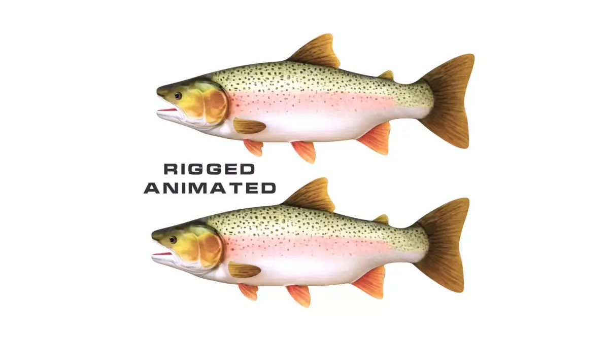 Low-Poly Rainbow Trout Animated Low-poly 3D model