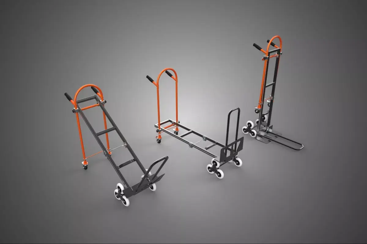 TRI WHEEL STAIR CLIMBING CLIMBER CONVERTIBLE FOLDING HAND TRUCK 3D model