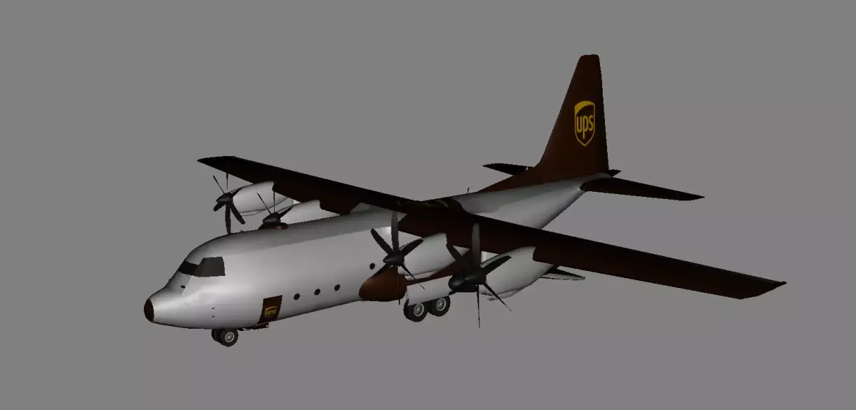 Cargo Plane UPS Cargo Plane Low-poly 3D model