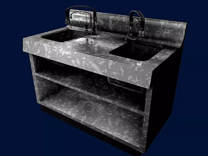 INDUSTRIAL KITCHEN WASHING DISHES INIT 3D model