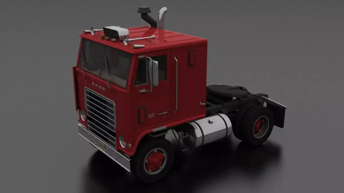 W-Series W-9000 Semi Truck 1972 Low-poly 3D model