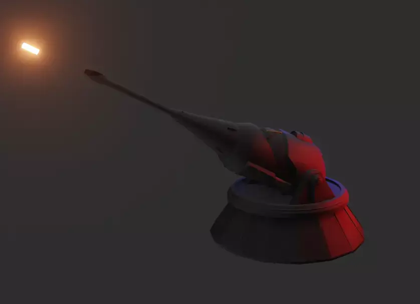 Muunilinst Planetary defense cannon RIGGED 3D model