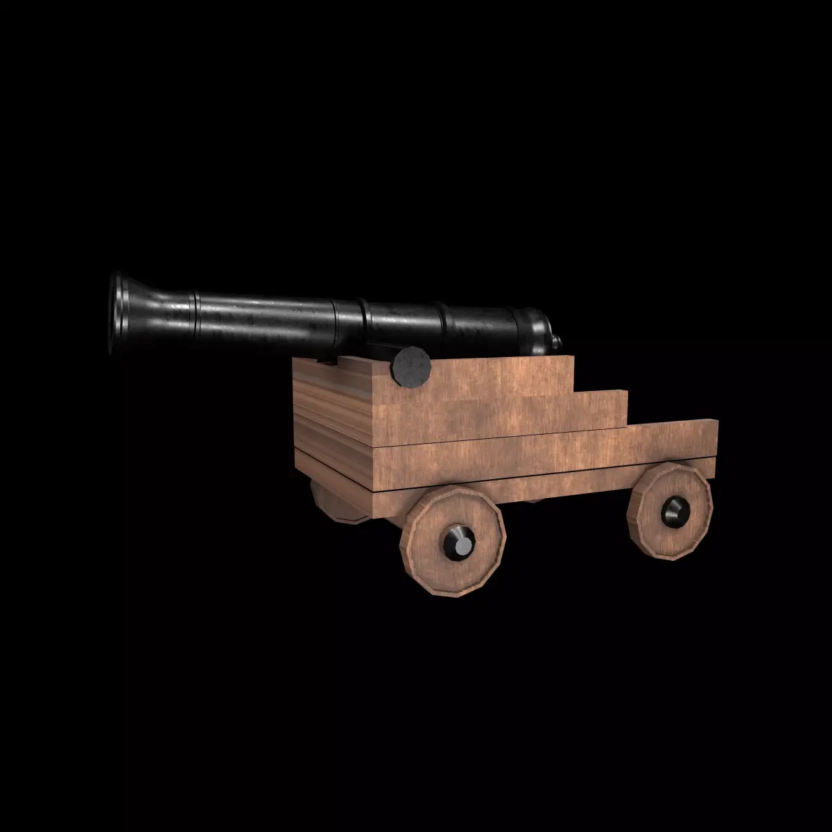 war cannon Low-poly 3D model
