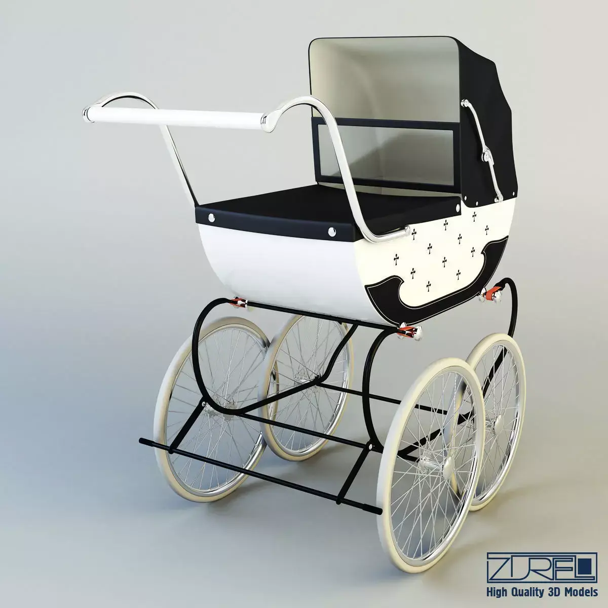 Pram retro 3D model