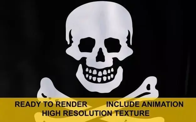 Jolly Roger 3d Flag 3D model