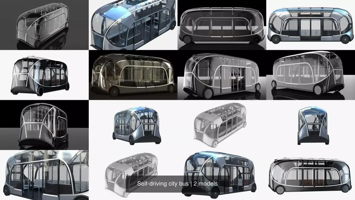 Self-driving city bus 3D Model Pack by defost