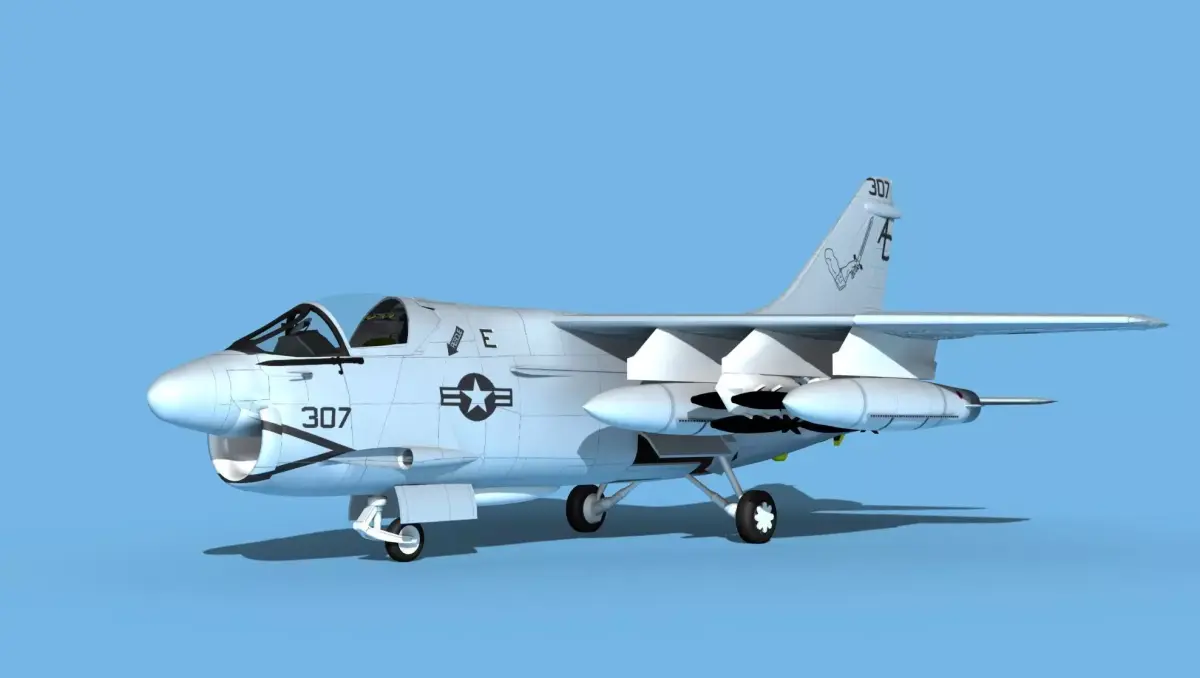 Chance Vought A-7C Corsair II V30 USN 3D model
