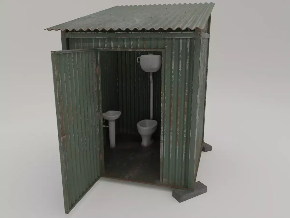 Outhouse Toilet  - Low Poly Low-poly 3D model